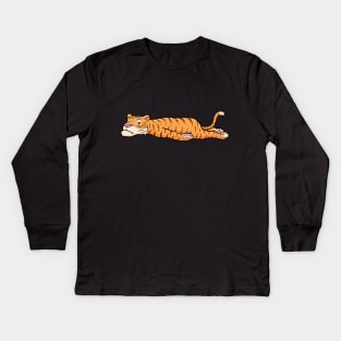 Tiger is Resting Kids Long Sleeve T-Shirt